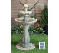 Primrose Solar Water Fountain Antique Effect Round Tiered with Lights H112cm