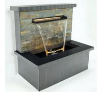 Primrose Sorrento Trough Zinc & Stone Water Feature With Lights H68Cm