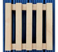 Primrose Square Wooden Plant Pot Caddie Trolley Mover with Wheels Outdoor 35cm