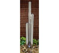 Primrose Stainless Steel Polished 3 Tube Column Water Feature Fountain 121cm in Metallic Silver Primrose Metallic Silver