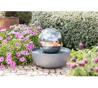 Primrose Stainless Steel Sphere Outdoor Water Feature Garden Eclipse 45cm in Metallic Silver Primrose Metallic Silver