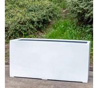 Primrose Stone Composite White Trough Outdoor Garden Planter 120Cm