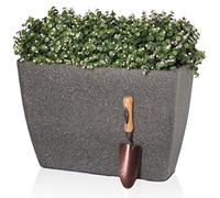 Primrose Stone Effect Resin Indoor Outdoor Planter Trough in Grey 75cm (29.5in)