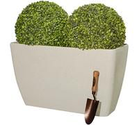 Primrose Stone Effect Resin Planter Indoor Outdoor Trough in White 75cm (29.5in)