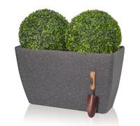 Primrose Stone Effect Resin Indoor Outdoor Planter Trough in Grey 75cm (29.5in)