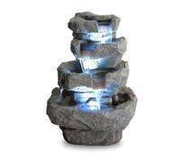 Primrose Tabletop Rock Water Feature Cascade Indoor Fountain LED Lights 36cm in Stone Primrose Stone