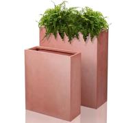 Primrose Tall Fibrecotta Trough Planter in Terracotta 72 x 60 x 22cm in Metallics | Size: Small Primrose Metallics S