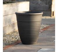 Primrose Tall Flower Pot Stone Effect Round Outdoor Patio Planter in Grey 48cm Primrose Grey