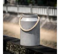 Primrose Tall Round Concrete Milk Can Garden Patio Planter in Grey 30cm Primrose Grey