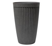 Primrose Tall Round Grey Ribbed Textured Planter Plant Pot 60cm in Dark Grey Primrose Dark Grey