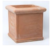 Primrose Terracotta Cube Square Garden Planter 39cm with Drainage Hole