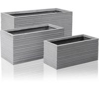 Primrose Terracotta Fibrecotta Berniss Trough Mixed Set Of 3 Planters
