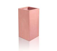 Primrose Terracotta Fibrecotta Tall Cube Planter Drainage Hole Bung 50cm Primrose Terracotta