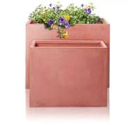 Primrose Terracotta Fibrecotta Tall Trough Planters Set of 2 76cm Planters in Red Primrose Red