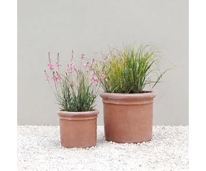 Primrose Terracotta Planter Massa Round Cylindrical Rimmed Drainage Hole 60cm
