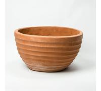 Primrose Terracotta Round Bowl Ribbed Planter 58cm in Red Primrose Red
