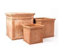 Primrose Terracotta Square Cube Planters Mixed Set Of 3