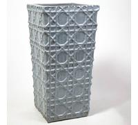 Primrose Thales Glazed Grey Ceramic Geometric Pattern Tall Planter 75cm in Light Grey Primrose Light Grey
