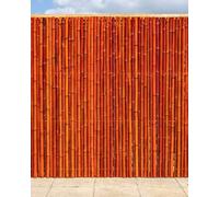 Primrose Thick Red Natural Bamboo Screening Roll Privacy Border 1.9m x 1.8m in Orange Primrose Orange