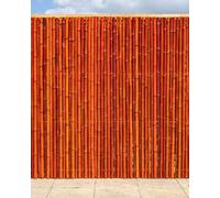 Primrose Thick Red Natural Bamboo Screening Roll Privacy Border 1.9m x 1.8m in Orange Primrose Orange