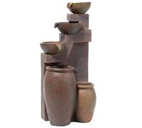 Primrose Tiered Cascading Bowls Jars Water Feature Quito 4 Tier Lights 101cm in Bronze Primrose Bronze