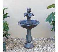 Primrose Tiered Tulip Topped Water Feature in Grey 90cm