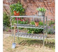Primrose Traditional 3 Tier Greenhouse Staging Shelf Workbench in Silver 126cm Primrose Silver