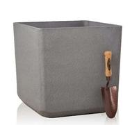 Primrose Volcanic Grey Square Outdoor Modern Stone And Resin Composite Planter 48Cm