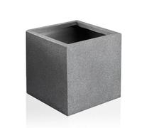 Primrose W30Cm Fibrecotta Kadamus Cube Pot In Dark Grey Meteor Texture