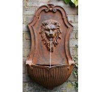 Primrose Wall Fountain Water Feature Antique Effect Gentle Lion Head 75cm in Bronze Primrose Bronze