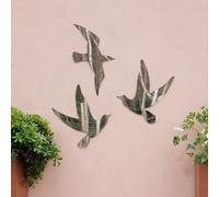 Primrose Wall Mounted Bird Silhouette Acrylic Frameless Mirror Decorative Wall Art Set of 3 in Silver | Size: 3 Pack Primrose Silver 3 Pack