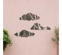 Primrose Wall Mounted Cloud Silhouette Acrylic Decorative Frameless Mirror Wall Art Set Of 3