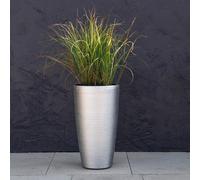 Primrose White Cement Round Planter Garden Patio Flower Pot Urn in Silver | Size: Small Primrose Silver S