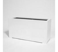 Primrose White Gloss Polystone Rectangular Trough Planter 100cm Primrose White