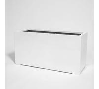 Primrose White Gloss Polystone Rectangular Trough Planter 100cm Primrose White