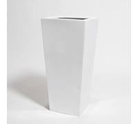 Primrose White Gloss Polystone Tall Flared Square Planter 75cm Primrose White