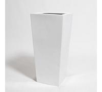 Primrose White Gloss Polystone Tall Flared Square Planter 90cm Primrose White
