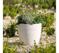 Primrose White Handmade Egg Shape Fiberstone Indoor Outdoor Planter 36cm Primrose White