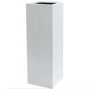 Primrose White Large Stone Composite Effect Tall Cube Planter 1M