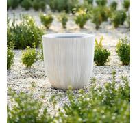 Primrose White Round Ridged Outdoor Planter Bowl 45Cm