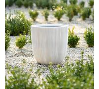 Primrose White Round Ridged Outdoor Planter Bowl 45cm Primrose White