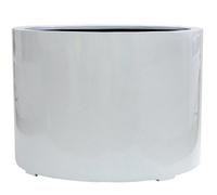 Primrose White Stone Composite Low Cylinder Planter 1M
