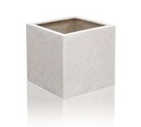 Primrose White Stone Effect Jumbo Poly-Terrazzo Cube Planter 63Cm
