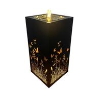 Primrose Wild Meadow & Buttefrly Cut Out Water Feature with LED Lights 64cm in Black Primrose Black