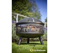 Primrose Wildfire Steel Fire Bowl Basket Pit with Grill & Cage 61cm in True Black Primrose True Black