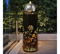 Primrose Wildflower Cut Out Design Garden Water Feature With Led Lights 86Cm