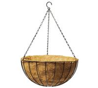 Primrose Wire Hanging Basket Plant Pot Planter with Coco Liner 20cm in Black Primrose Black