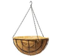 Primrose Wire Hanging Basket Plant Pot Planter with Coco Liner 25cm in Black Primrose Black