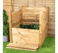 Primrose Outdoor Wooden Compost Bin 1000 Litre Composter With Slatted Design 100Cm