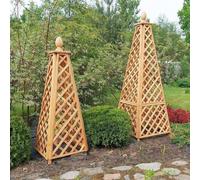 Primrose Wooden Garden Obelisk for Garden Climbers Climbing Plants 64cm x 180cm in Natural | Size: 64 cm x 180 cm Primrose Natural 64 cm x 180 cm